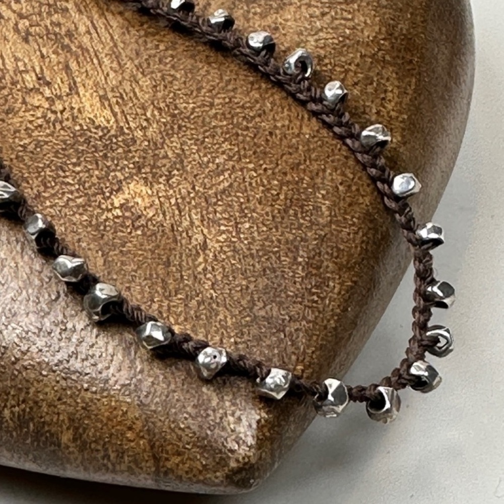 Silpada Silver Beaded Cord Necklace N2107 - Picture 7 of 10